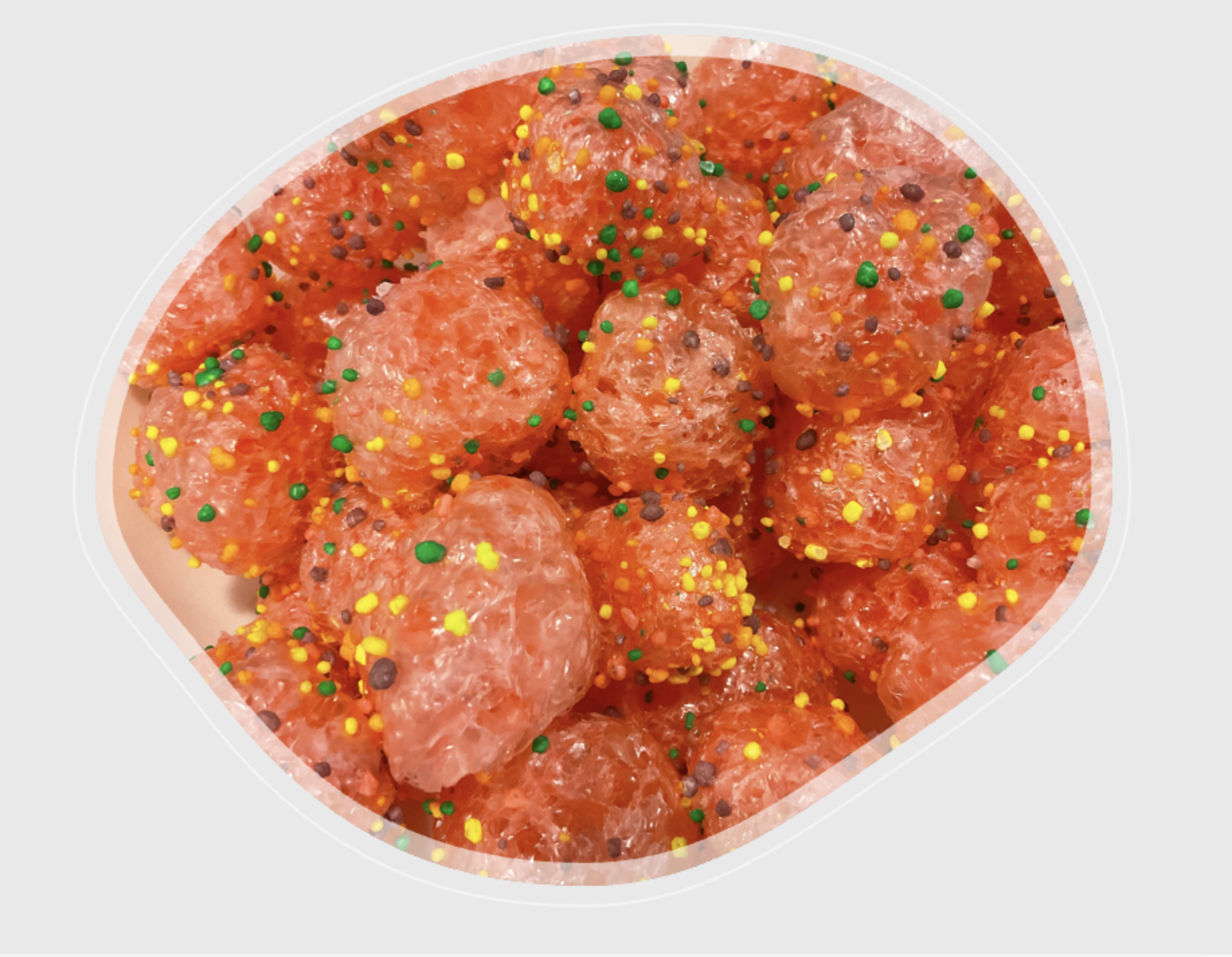 Nerds gummy cluster after freeze drying